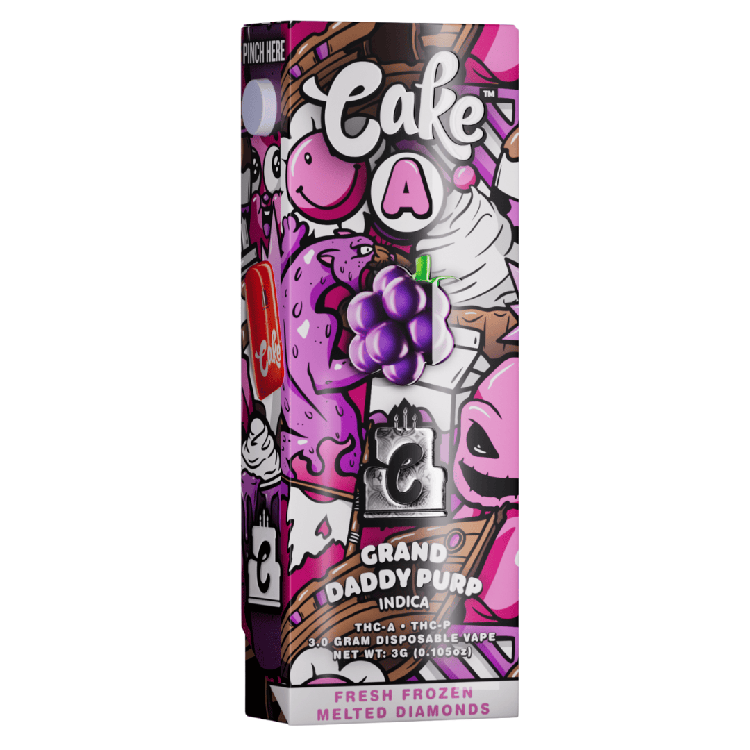 Grand Daddy Purp - Cake A Pebble THC - A Disposable 3G - Cake