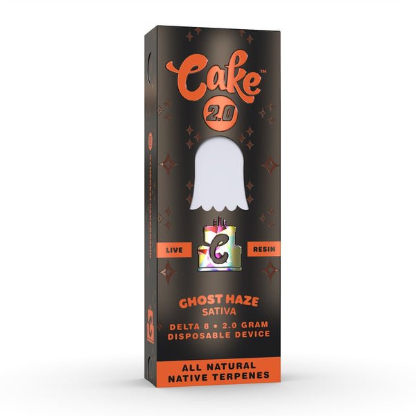 Ghost Haze - CAKE Delta 8 Live Resin Disposable Vape 2G - Cake