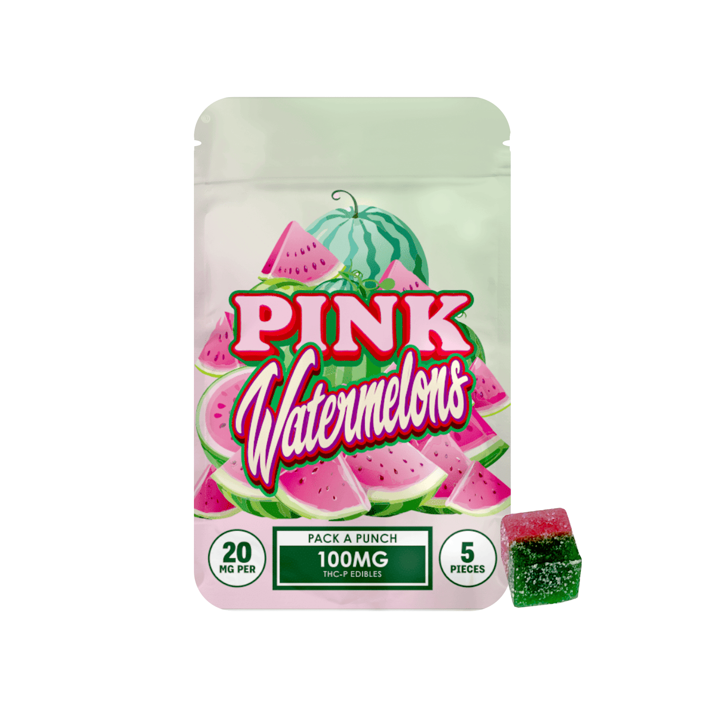 Pink Watermelons - Hidden Hills Punch THCP Gummies 100MG - Hidden Hills
