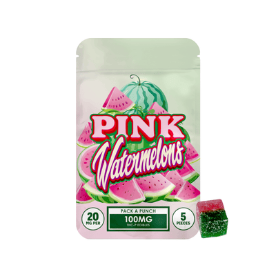 Pink Watermelons - Hidden Hills Punch THCP Gummies 100MG - Hidden Hills