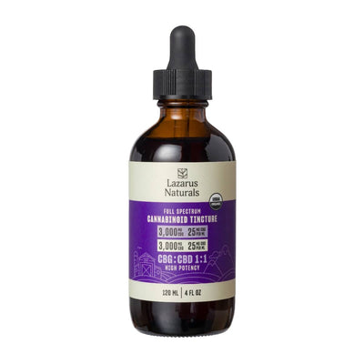 Organic CBD + CBG Tincture 25MG (120mL) - Lazarus Naturals - Lazarus Naturals