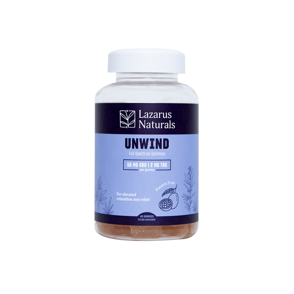 Unwind CBD THC Gummies 40CT - Lazarus Naturals - Lazarus Naturals