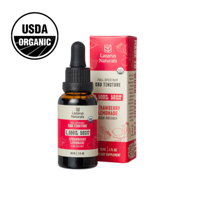 Full Spectrum Strawberry Lemonade CBD Tincture 1,500MG - Lazarus Naturals - Lazarus Naturals