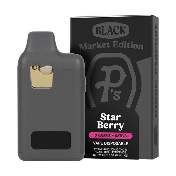 Star Berry - Pushin P's Black Disposable 3G - Pushin Ps