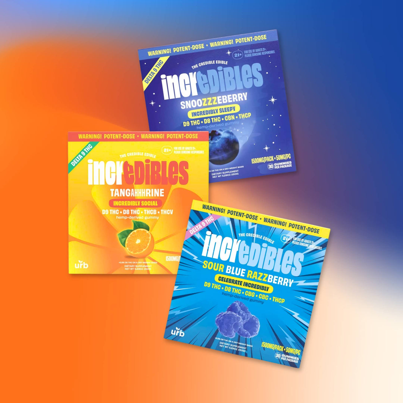 Urb X Incredibles THC Gummies 15000MG - Collection