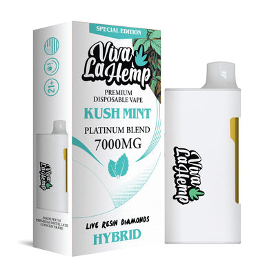 Kush Mint - Viva La Hemp Platinum Blend Disposable 7G -Viva La Hemp