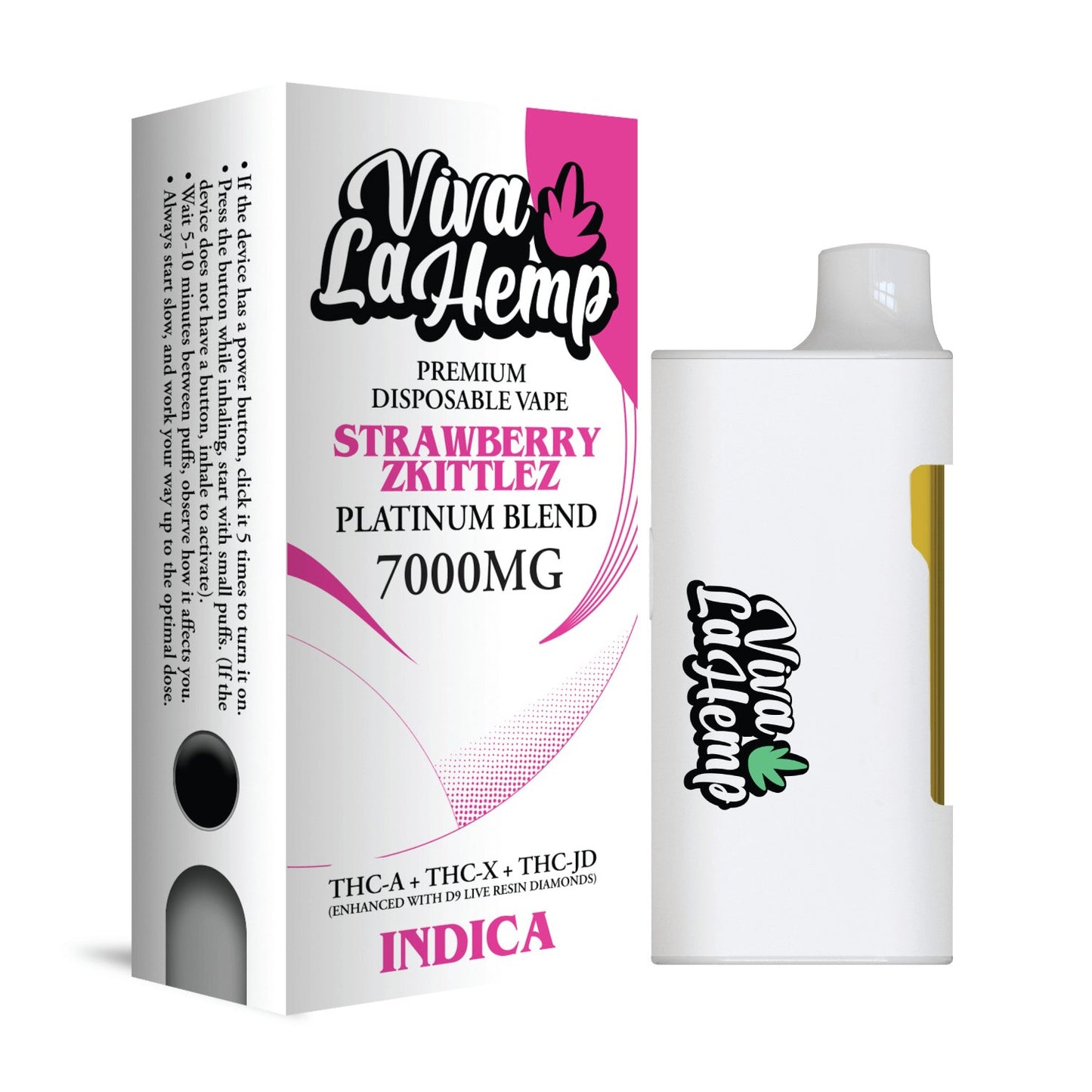 Strawberry Zkittlez - Viva La Hemp Platinum Blend Disposable 7G -Viva La Hemp