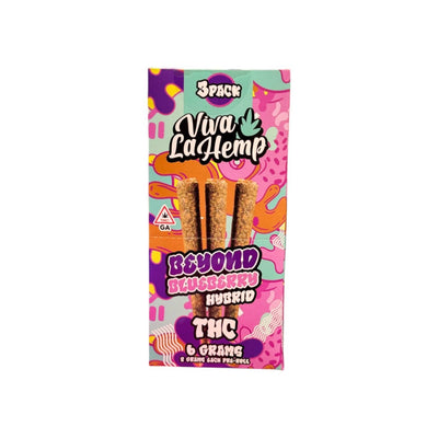Beyond Blueberry - Viva La Hemp THC Pre - Rolls 3 Pack - Viva La Hemp