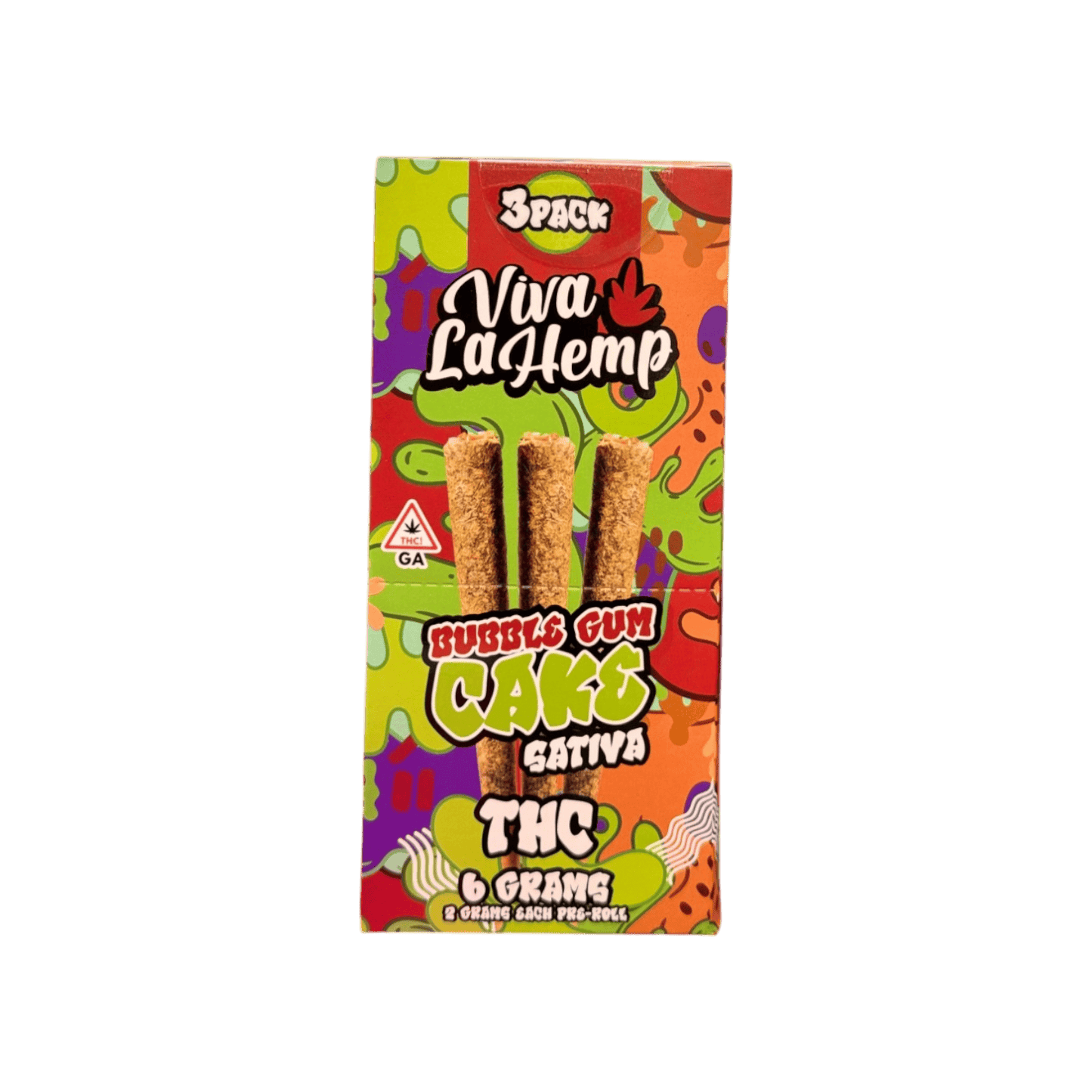 Bubble Gum Cake - Viva La Hemp THC Pre - Rolls 3 Pack - Viva La Hemp
