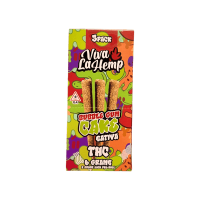 Bubble Gum Cake - Viva La Hemp THC Pre - Rolls 3 Pack - Viva La Hemp