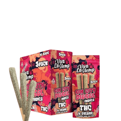 Sin City Diesel - Viva La Hemp THC Pre - Rolls 3 Pack - Viva La Hemp
