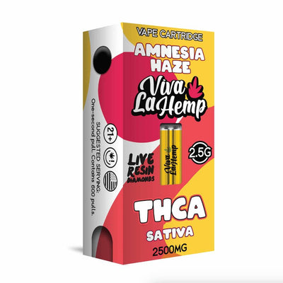 Amnesia Haze - Viva La Hemp Live Resin Diamonds Cart -Viva La Hemp