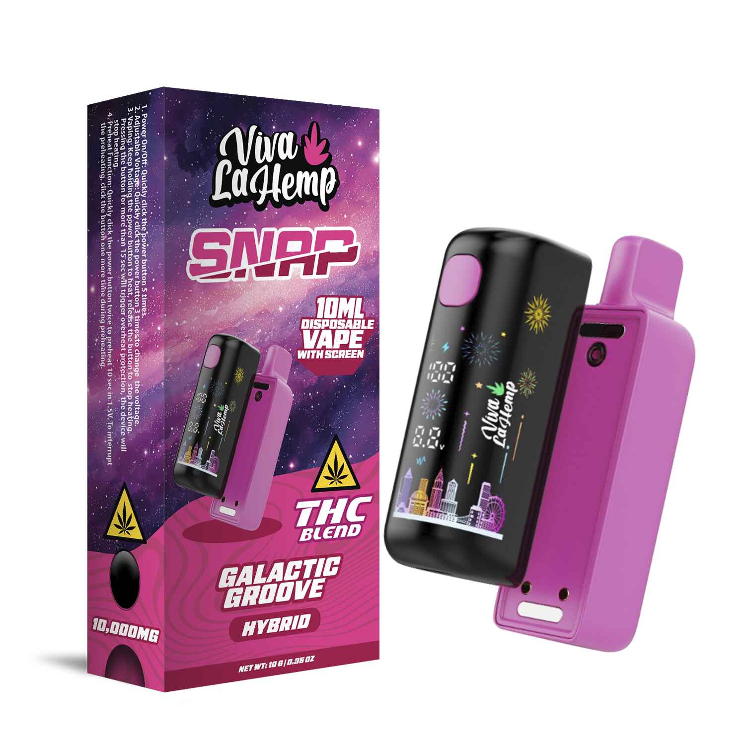 Galactic Groove - Viva La Hemp Snap Disposable Vape 10G...  DC LLC