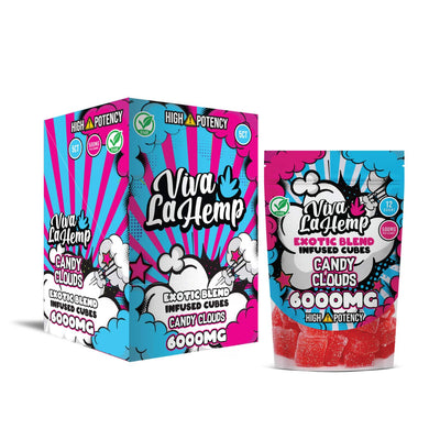 Viva La Hemp Infused Cubes Gummies - Candy Clouds 6000MG