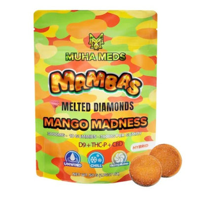 Mango Madness - Muha Meds Melted Diamonds Mamba Gummies 3000mg - Muha Meds - DC LLC