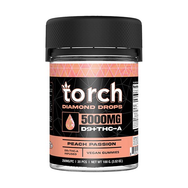 Peach Passion - Torch Diamond Drop Blend Gummies 5000MG -Torch