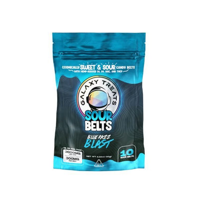 Blue Razz Blast - Galaxy Treats Sour Belts Gummies 3000MG - Galaxy Treats