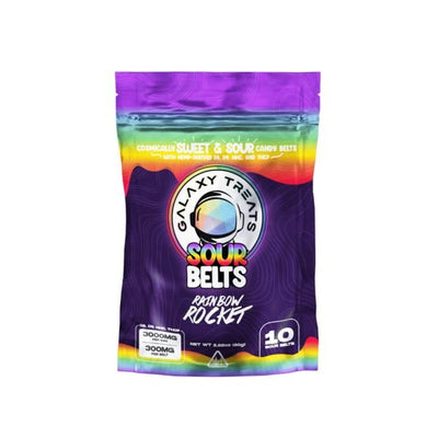 Rainbow Rocket - Galaxy Treats Sour Belts Gummies 3000MG - Galaxy Treats