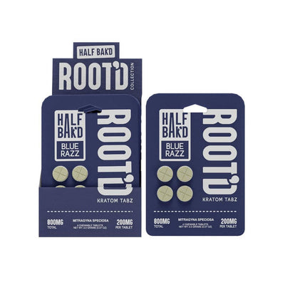 Blue Razz - Half Bak'd Root'd Kratom 800mg