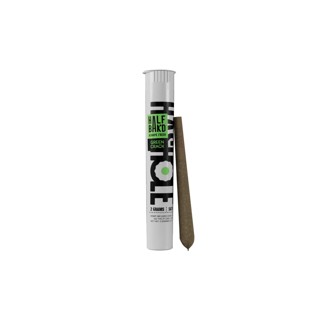 Green Crack - Half Bak'd Hash Hole Pre-Rolls 2G