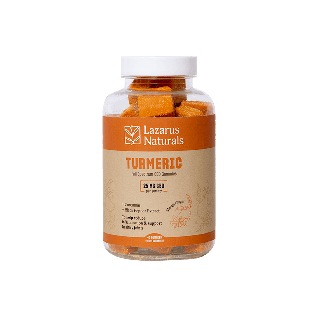 CBD Gummies Turmeric 40CT - Lazarus Naturals - Lazarus Naturals