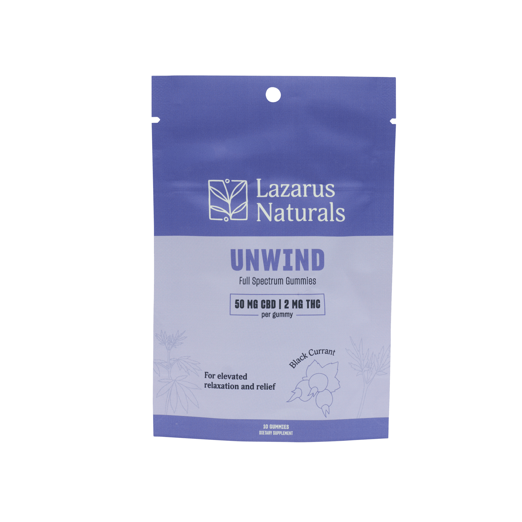 Unwind CBD THC Gummies 10CT - Lazarus Naturals - Lazarus Naturals