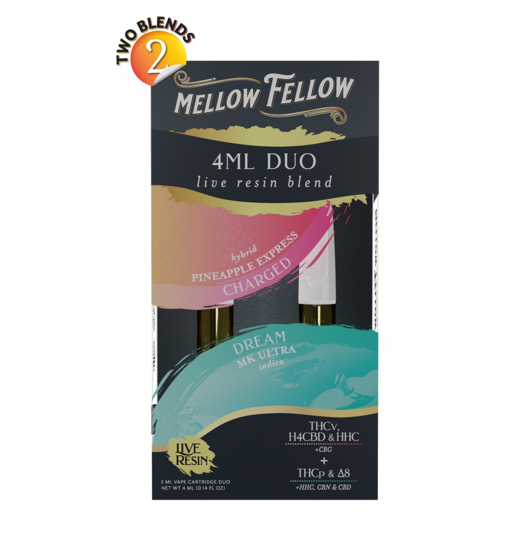 Pineapple Express & MK Ultra - Mellow Fellow Duo Live Resin Cart 4mL - Mellow Fellow