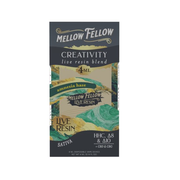 Amnesia Haze - Mellow Fellow Creativity Live Resin Disposable 4mL - Mellow Fellow