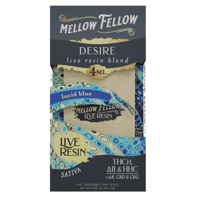 Lucid Blue - Mellow Fellow Desire Live Resin Disposable 4mL - Mellow Fellow