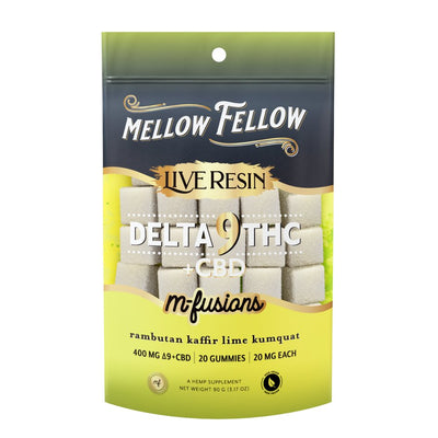 Rambutan Kaffir Lime Kumquat - Mellow Fellow Delta - 9 Live Resin Gummy 400MG - Mellow Fellow