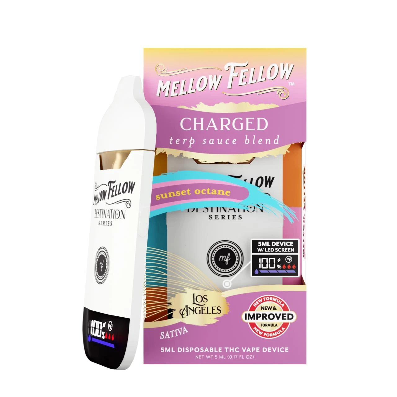 Sunset Octane - Mellow Fellow Los Angeles Charged Terp Sauce Disposable 5G