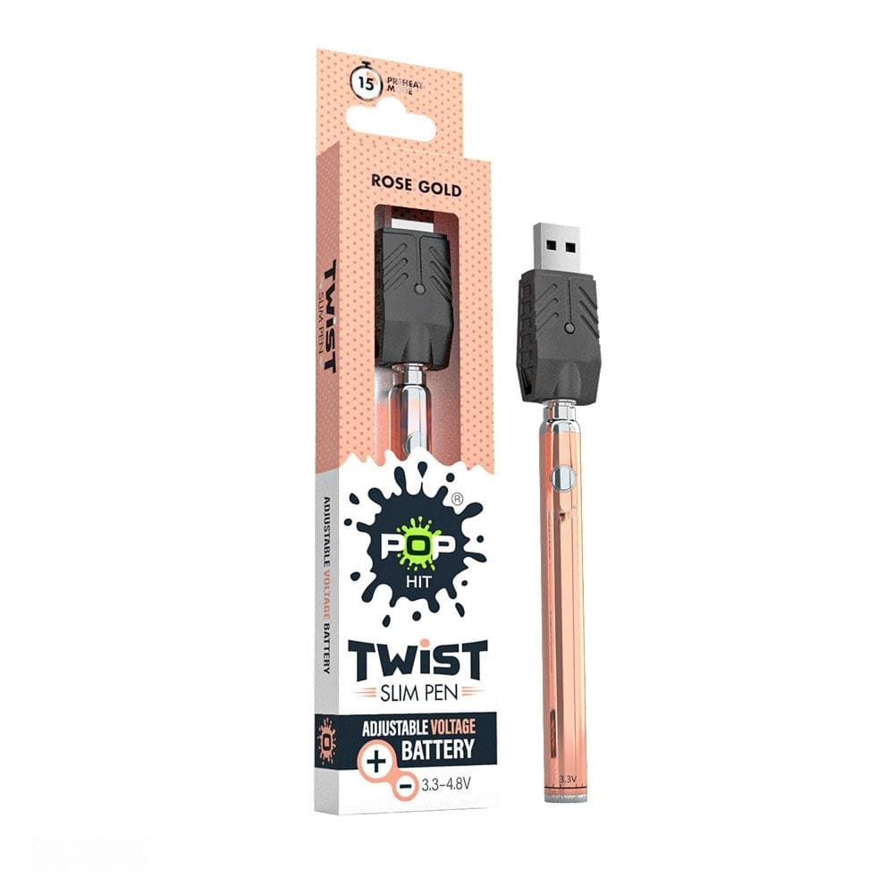 Pop Hit Twist Slim Pen Battery Rose Gold