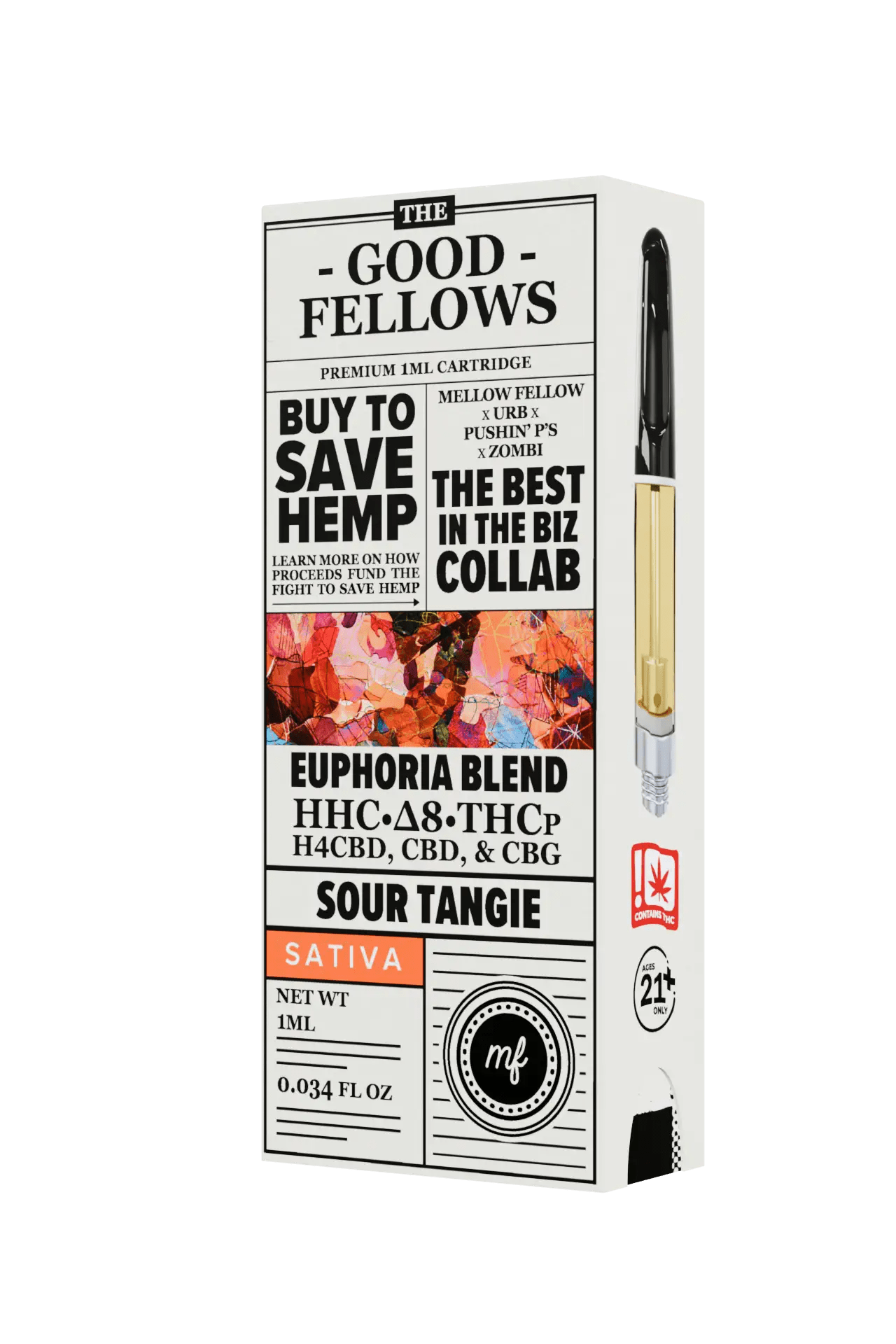 Sour Tangie - The Good Fellows Euphoria Blend Cart 1G - The Good Fellows