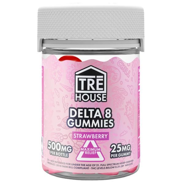 Strawberry - Tre House Delta - 8 Gummies 500MG - TRE House