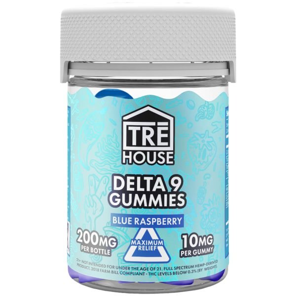 Blue Raspberry - Tre House Delta - 9 Gummies 200MG - TRE House