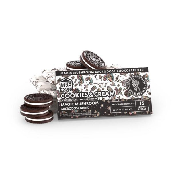 Cookies and Cream - Tre House Magic Mushroom Chocolate Bar - TRE House