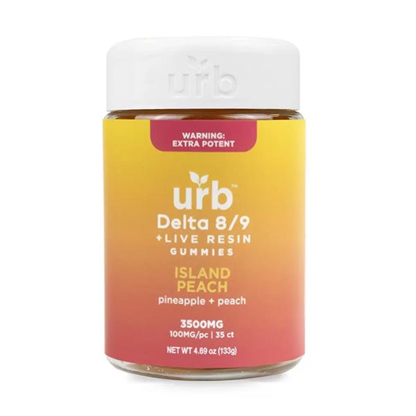 Island Peach - Urb D8/D9 THC Gummies 3500MG - Urb