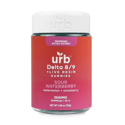 Sour Waterberry - Urb D8/D9 THC Gummies 3500MG - Urb