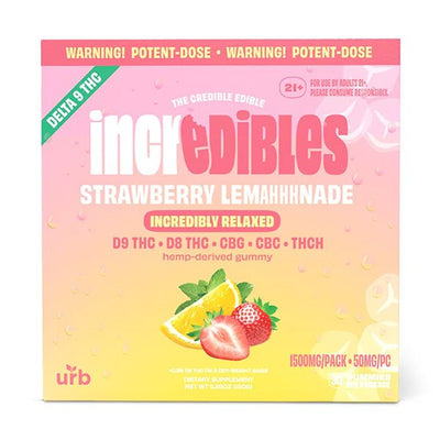 Strawberry Lemahhhnade - Urb X Incredibles THC Gummies 1500MG - Urb