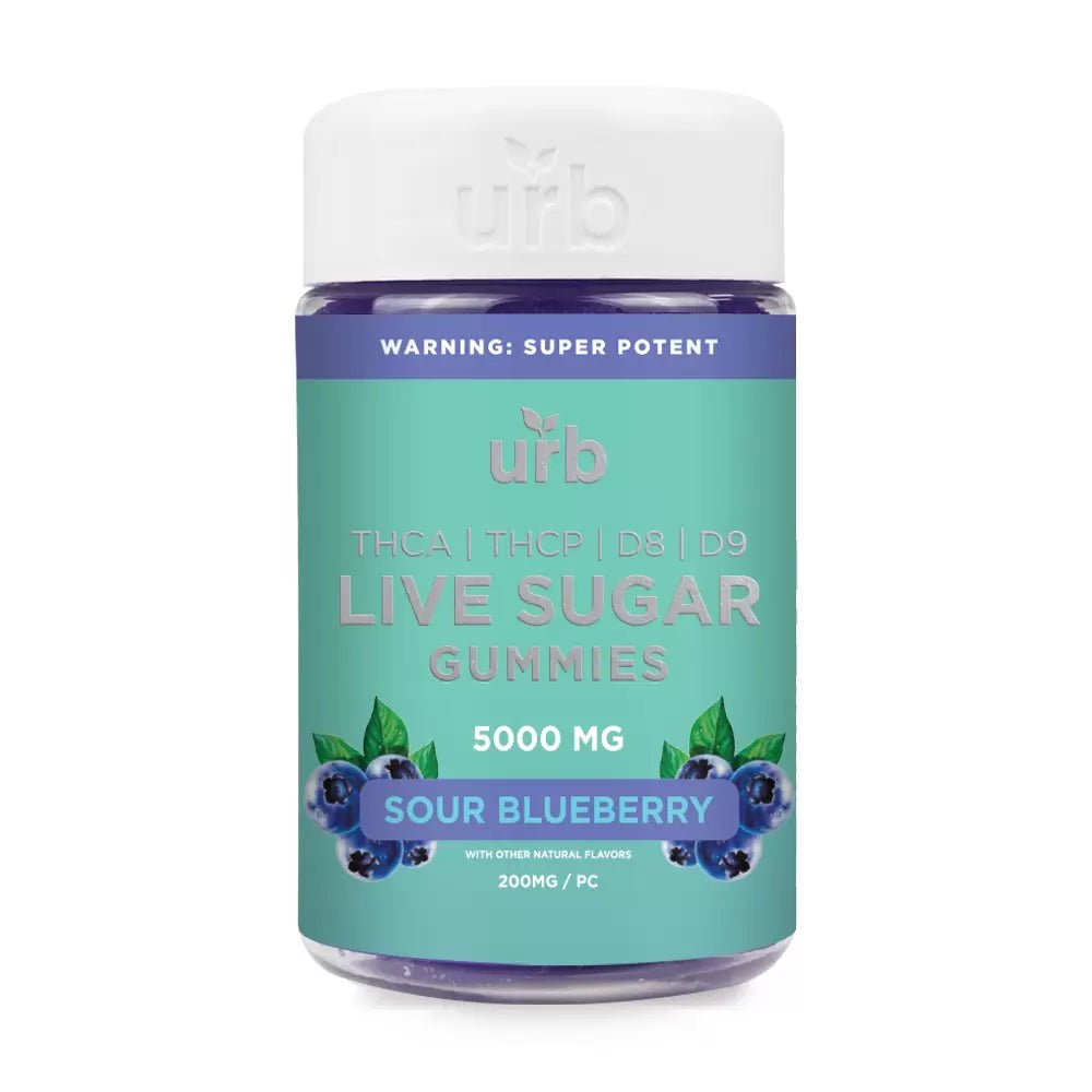 Sour Blueberry - Urb THCA Live Sugar Gummies 5000MG – DeltaCloudz