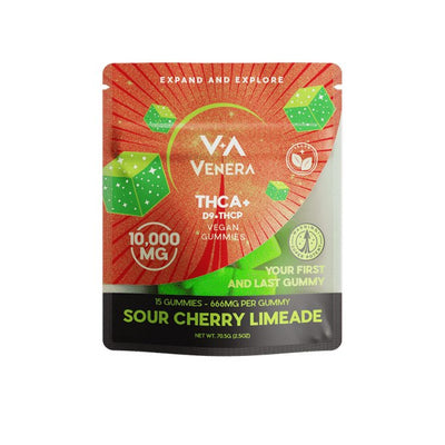 Sour Cherry Limeade - Venera THCA Gummies 10000MG - Venera