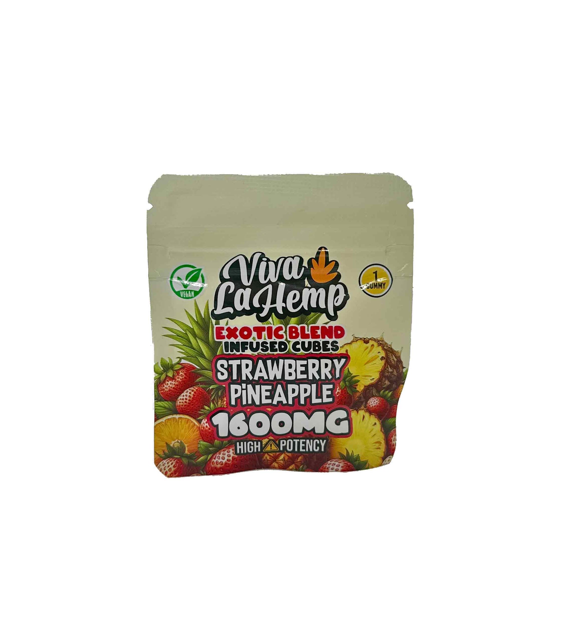 Strawberry Pineapple - Viva La Hemp Exotic Infused Cubes Gummy 1600MG - Viva La Hemp