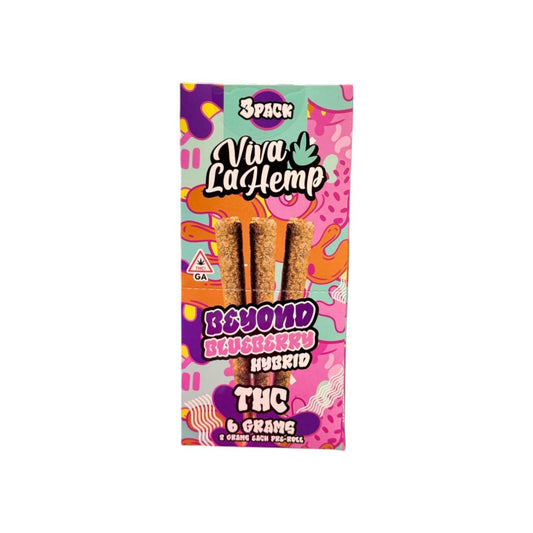 Beyond Blueberry - Viva La Hemp THC Pre - Rolls 3 Pack - Viva La Hemp