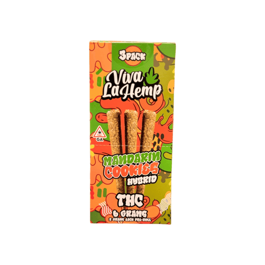 Mandarin Cookies - Viva La Hemp THC Pre - Rolls 3 Pack - Viva La Hemp