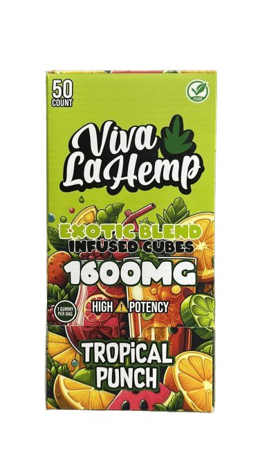 Tropical Punch - Viva La Hemp Exotic Infused Cubes Gummy 1600MG - Viva La Hemp