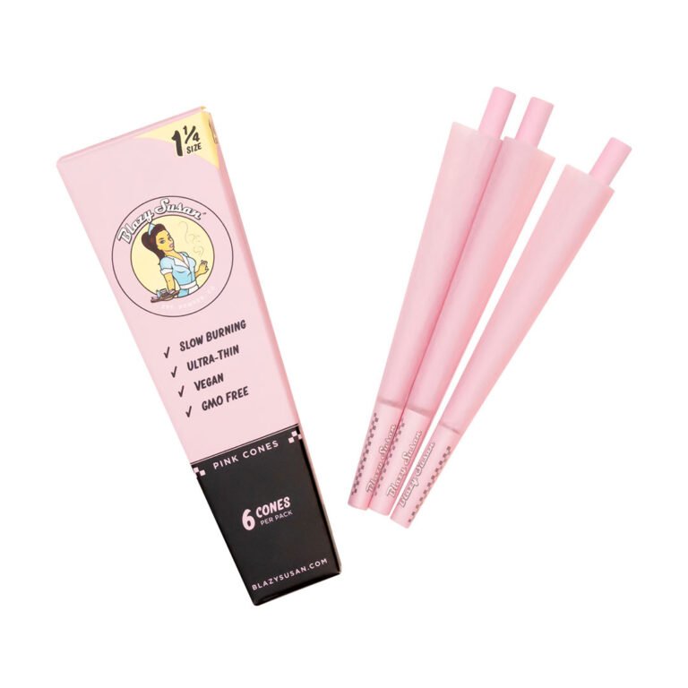 Blazy Susan Pink 1-1/4" Pre Rolled Cones | Full Box - Blazy Susan - DC LLC