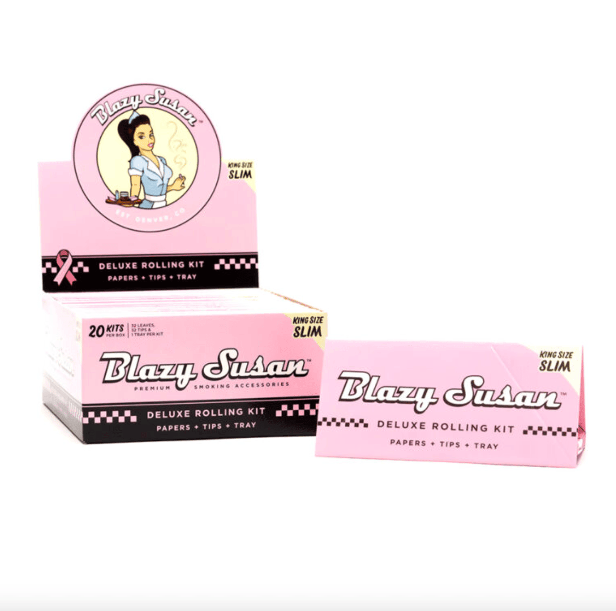 Blazy Susan Pink Deluxe Rolling Kit - King Size | Box - Blazy Susan - DC LLC