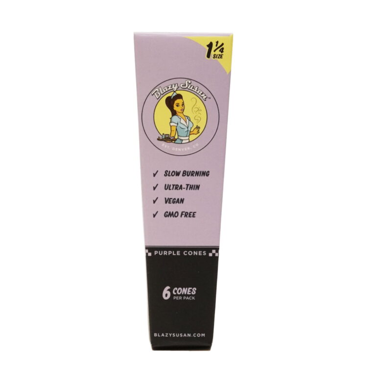 Blazy Susan Purple 1-1/4" Pre Rolled Cones | Full Box - Blazy Susan - DC LLC