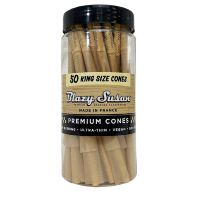 Blazy Susan Unbleached King Size Pre Rolled Cones | 50CT Jar - Blazy Susan - DC LLC