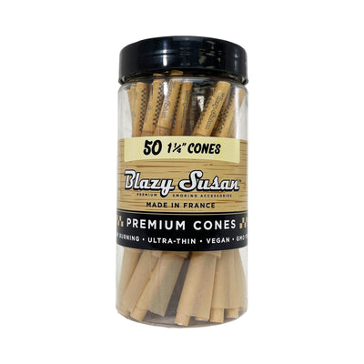 Blazy Susan Unbleached Pre Rolled 1-1/4" Cones | 50CT Jar - Blazy Susan - DC LLC